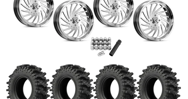 EFX MotoSlayer 35x9.5-24 Tires on KG1 Forged KU023 Bender Polished